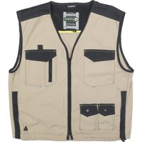 PANOPLY Mens Beige & Black Cotton Blend Zip Jacket L Casual Utility Vest PANOPLY Mens Beige & Black Cotton Blend Zip Jacket L Casual Utility Vest