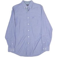 NAUTICA Mens Blue Button-Down Oxford Shirt S Casual Cotton Blend Long Sleeve NAUTICA Mens Blue Button-Down Oxford Shirt S Casual Cotton Blend Long Sleeve