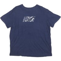 NIKE Mens Navy Blue Graphic Shirt Short Sleeve Crew Neck Cotton Blend NIKE Mens Navy Blue Graphic Shirt Short Sleeve Crew Neck Cotton Blend