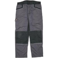 DICKIES Mens Cotton Blend Grey & Black Regular Leg Trousers W L Workwear DICKIES Mens Cotton Blend Grey & Black Regular Leg Trousers W L Workwear
