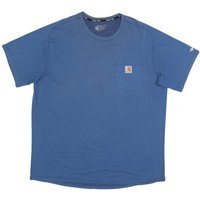 CARHARTT Mens Blue Pocket Shirt Short Sleeve Crew Neck Workwear Casual CARHARTT Mens Blue Pocket Shirt Short Sleeve Crew Neck Workwear Casual