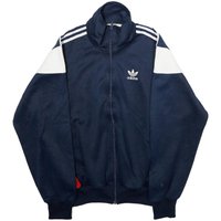 ADIDAS Mens Navy Blue White Track Jacket M Polyester Zip Sportswear Retro Style ADIDAS Mens Navy Blue White Track Jacket M Polyester Zip Sportswear Retro Style