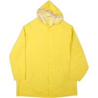 Mens Yellow Button Jacket L Polyester Plain Casual Hooded Raincoat Bright Mens Yellow Button Jacket L Polyester Plain Casual Hooded Raincoat Bright