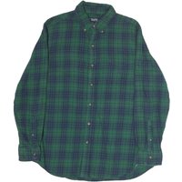 CHAPS Mens Green & Blue Check Shirt M Classic Cotton Button Down Collar Long CHAPS Mens Green & Blue Check Shirt M Classic Cotton Button Down Collar Long