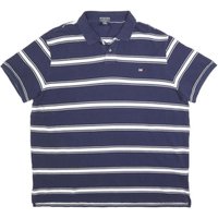 POLO RALPH LAUREN Mens Blue & White Striped Short Sleeve Polo Shirt Cotton