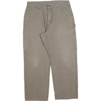 CARHARTT Mens Cotton Blend Beige Regular Straight Trousers W L Workwear CARHARTT Mens Cotton Blend Beige Regular Straight Trousers W L Workwear