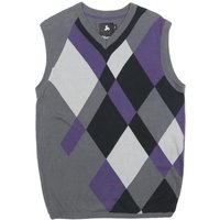 BTUGAN Mens Grey Purple Black Argyle Cotton Sleeveless V-Neck Jumper M Stylish BTUGAN Mens Grey Purple Black Argyle Cotton Sleeveless V-Neck Jumper M Stylish
