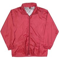BASIC Mens Red Nylon Jacket M Plain Zip Closure Casual Outerwear BASIC Mens Red Nylon Jacket M Plain Zip Closure Casual Outerwear