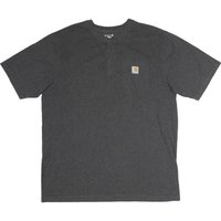 CARHARTT Mens Grey Button Neck Shirt Cotton Short Sleeve Casual Workwear CARHARTT Mens Grey Button Neck Shirt Cotton Short Sleeve Casual Workwear