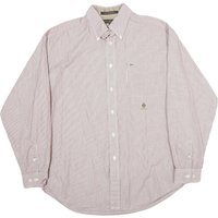 TOMMY HILFIGER Mens White & Red Striped Shirt L Button Down Oxford Long Sleeve TOMMY HILFIGER Mens White & Red Striped Shirt L Button Down Oxford Long Sleeve