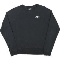 NIKE Mens Black Crew Neck S Cotton Blend Pullover Sweatshirt S Logo