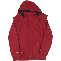 Mens Red Polyester Blend Hooded Jacket S Zip Plain Lightweight Outdoor Wear