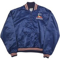 C&L Mens Blue Nylon Baseball Softball Jacket Polyester Button Bomber C&L Mens Blue Nylon Baseball Softball Jacket Polyester Button Bomber