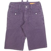 EDWIN Mens Shorts Purple Casual Cotton Blend M W Button Pockets