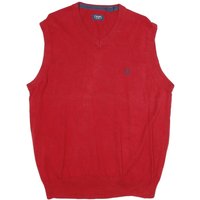 CHAPS Mens Red Plain V-Neck Basic Knit L Sleeveless Cotton Jumper Vest CHAPS Mens Red Plain V-Neck Basic Knit L Sleeveless Cotton Jumper Vest