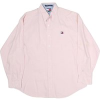 TOMMY HILFIGER Mens Pink & Blue Cotton Shirt L Classic Button Down Oxford TOMMY HILFIGER Mens Pink & Blue Cotton Shirt L Classic Button Down Oxford