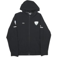 ADIDAS Mens Black Hooded Zip Jacket L Polyester Plain Sports Logo ADIDAS Mens Black Hooded Zip Jacket L Polyester Plain Sports Logo