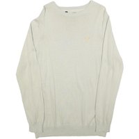 VOI JEANS Mens Cream Plain Cotton Crew Neck Basic Knit Jumper L Stylish Comfort VOI JEANS Mens Cream Plain Cotton Crew Neck Basic Knit Jumper L Stylish Comfort