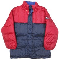 TOMMY HILFIGER Mens Red & Navy Colourblock Puffer Jacket M Polyester Blend Zip TOMMY HILFIGER Mens Red & Navy Colourblock Puffer Jacket M Polyester Blend Zip