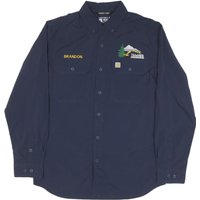 CARHARTT Mens Blue Workwear Shirt M Think Big Northwest Logo Brandon Embroidery CARHARTT Mens Blue Workwear Shirt M Think Big Northwest Logo Brandon Embroidery