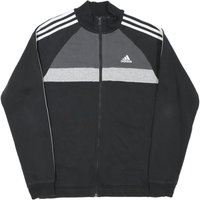 ADIDAS Mens Black & Grey Track Jacket M Cotton Blend Zip Striped Sportswear ADIDAS Mens Black & Grey Track Jacket M Cotton Blend Zip Striped Sportswear