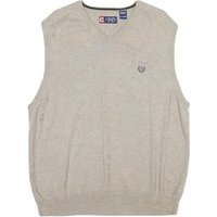 CHAPS Mens Beige Cotton Blend Plain V Neck Basic Knit Sleeveless Jumper Vest