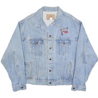 EAGLE DRY GOODS Mens Blue Denim Cotton Jacket Button Plain Embroidered Logo EAGLE DRY GOODS Mens Blue Denim Cotton Jacket Button Plain Embroidered Logo
