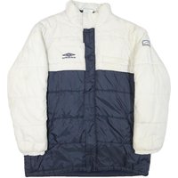 UMBRO Mens White & Navy Padded Zip Jacket Polyester Blend Casual Sportswear UMBRO Mens White & Navy Padded Zip Jacket Polyester Blend Casual Sportswear