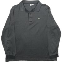 LACOSTE Mens Black Long Sleeve Plain Polo Shirt L Cotton Classic LACOSTE Mens Black Long Sleeve Plain Polo Shirt L Cotton Classic
