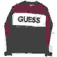 GUESS Mens Maroon & White & Blue Crew Neck L Cotton Blend Sweatshirt GUESS Mens Maroon & White & Blue Crew Neck L Cotton Blend Sweatshirt