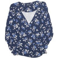 CREW CLOTHING Mens Blue Floral Printed Top Long Sleeve V-Neck M Cotton