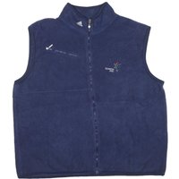 ADIDAS Mens Blue Fleece Gilet Polyester Blend Edmonton Embroidered Zip ADIDAS Mens Blue Fleece Gilet Polyester Blend Edmonton Embroidered Zip