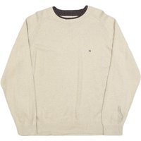 TOMMY HILFIGER Mens Beige Crew Neck Plain Cotton Jumper L Lightweight Casual TOMMY HILFIGER Mens Beige Crew Neck Plain Cotton Jumper L Lightweight Casual