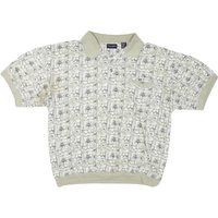 SAFE HARBOR Mens Beige & Cream Short Sleeve Printed Polo Shirt Casual SAFE HARBOR Mens Beige & Cream Short Sleeve Printed Polo Shirt Casual