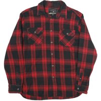 JACHS Mens Red & Black Check Shirt L Long Sleeve Button Closure Casual Flannel JACHS Mens Red & Black Check Shirt L Long Sleeve Button Closure Casual Flannel