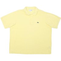 LACOSTE Mens Yellow Cotton Blend Short Sleeve Plain Polo Shirt Casual LACOSTE Mens Yellow Cotton Blend Short Sleeve Plain Polo Shirt Casual