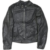 GOLDEN CROWN Mens Black Leather Biker Jacket M Zip Plain Stylish Fit GOLDEN CROWN Mens Black Leather Biker Jacket M Zip Plain Stylish Fit