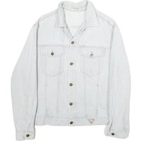 GUESS Mens Light Blue Denim Jacket L Cotton Button Plain Casual Classic Fit GUESS Mens Light Blue Denim Jacket L Cotton Button Plain Casual Classic Fit