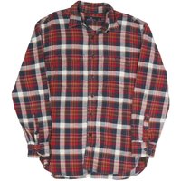 Rainforest Mens Red Black & White Check Flannel Shirt L Casual Cotton Blend
