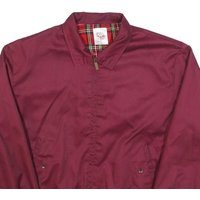 WARRIOR Mens Maroon Cotton Blend Harrington Jacket M Plain Zip Casual Retro WARRIOR Mens Maroon Cotton Blend Harrington Jacket M Plain Zip Casual Retro