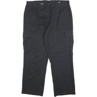 DICKIES Mens Black Relaxed Cargo Trousers W L Cotton Blend Workwear DICKIES Mens Black Relaxed Cargo Trousers W L Cotton Blend Workwear
