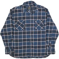 JACHS Mens Blue & Black Check Flannel Shirt Button Down Casual JACHS Mens Blue & Black Check Flannel Shirt Button Down Casual