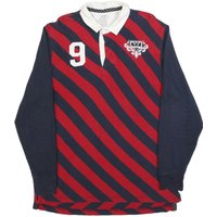 OLD NAVY Mens Blue & Red Striped Long Sleeve Rugby Polo Shirt L Casual Cotton OLD NAVY Mens Blue & Red Striped Long Sleeve Rugby Polo Shirt L Casual Cotton