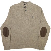 CHAPS Mens Beige Button Up Plain Roll Neck Basic Knit L Cotton Blend Jumper CHAPS Mens Beige Button Up Plain Roll Neck Basic Knit L Cotton Blend Jumper