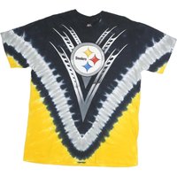 MAJESTIC Mens Black & Yellow Steelers Graphic Shirt L Short Sleeve Crew Neck