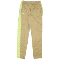 KAPPA Mens Joggers Beige & Yellow Slim Tapered L W L Side Logo Tape Detail KAPPA Mens Joggers Beige & Yellow Slim Tapered L W L Side Logo Tape Detail