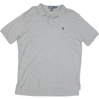 POLO RALPH LAUREN Mens Grey Short Sleeve Plain Cotton Blend Polo Shirt Casual