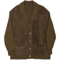 Mens Brown Wool Blend Button Jacket L Knit Panelled Plain Long Sleeve Casual Mens Brown Wool Blend Button Jacket L Knit Panelled Plain Long Sleeve Casual
