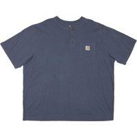 CARHARTT Mens Blue Henley Shirt Short Sleeve Crew Neck Cotton Blend Pocket CARHARTT Mens Blue Henley Shirt Short Sleeve Crew Neck Cotton Blend Pocket