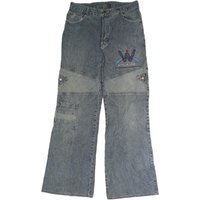 MING BOBAN Mens Regular Fit Blue Denim Jeans W L Unique Patchwork Style MING BOBAN Mens Regular Fit Blue Denim Jeans W L Unique Patchwork Style